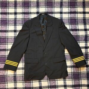 Crew Outfitters Pilot Blazer Mens 43L Airlines Captain Jacket Poly Wool Blend